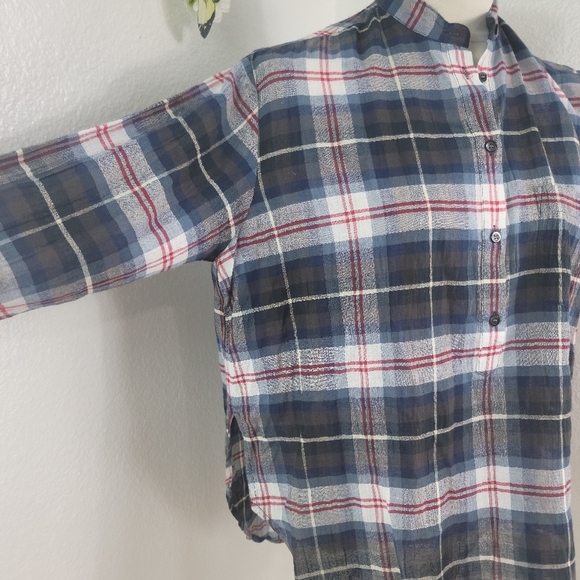 MADEWELL WHEATON PLAID POPOVER RED/WHITE/BLACK WOMEN'S SHIRT SIZE SMALL - Picture 8 of 16